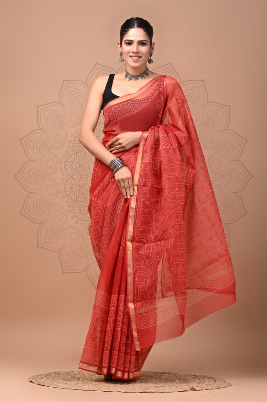 Kota Doriya Silk Saree With Blouse Piece