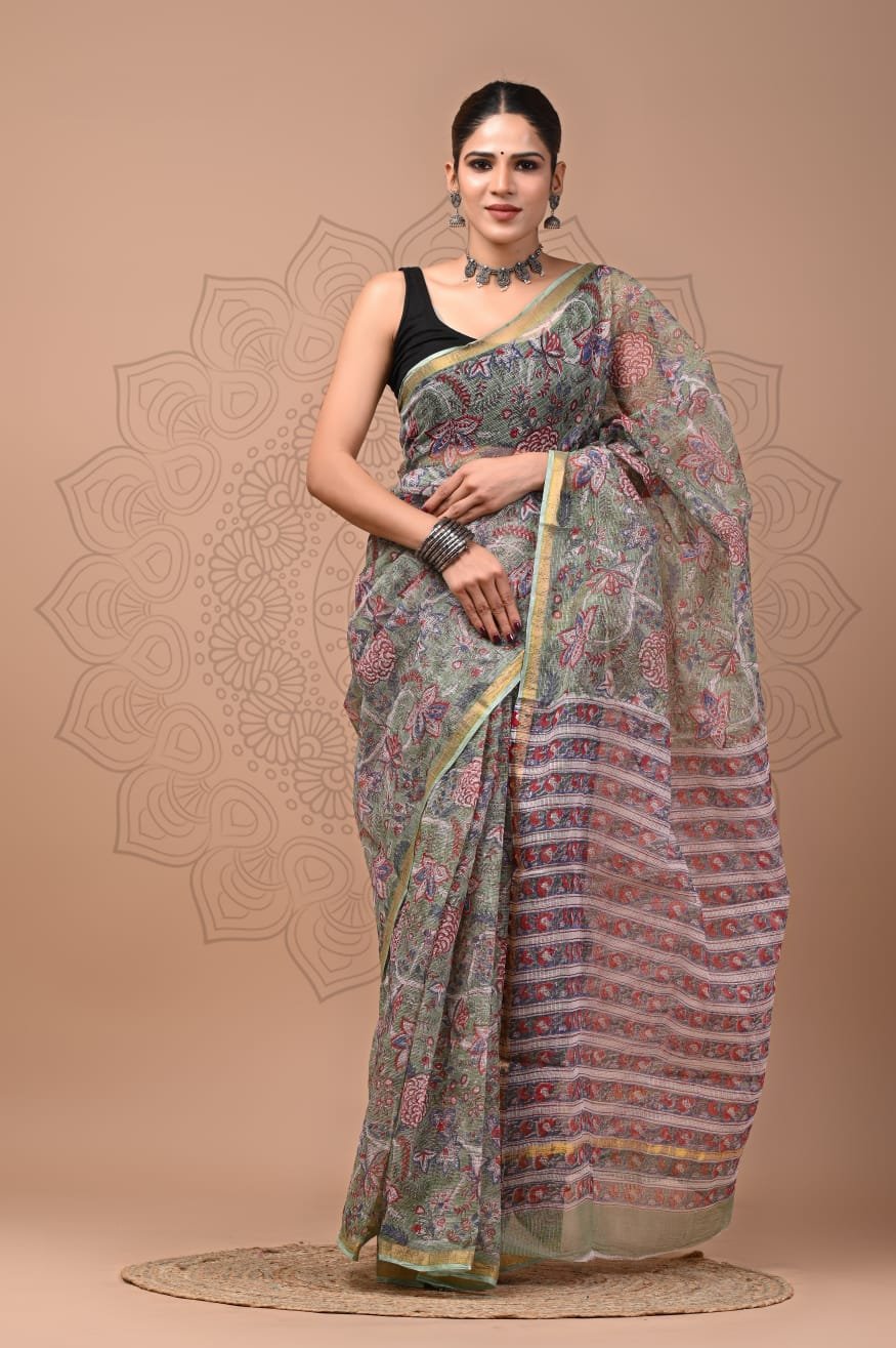 Kota Doriya Silk Saree With Blouse Piece