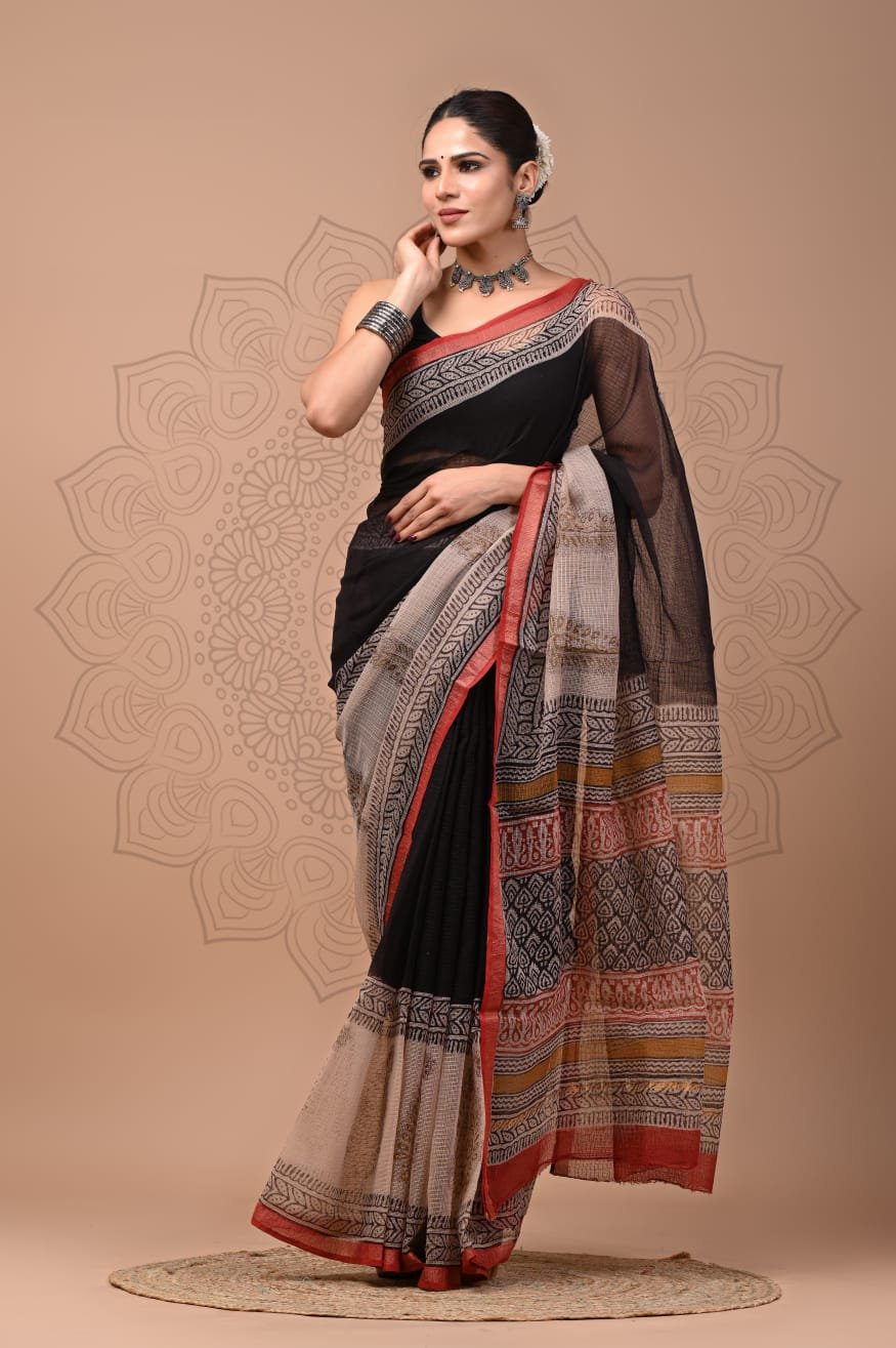 Kota Doriya Silk Saree With Blouse Piece