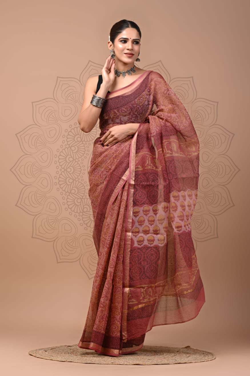 Kota Doriya Silk Saree With Blouse Piece