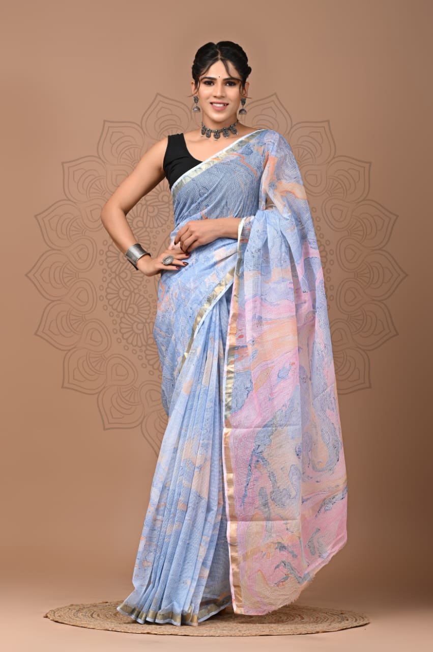 Kota Doriya Silk Saree With Blouse Piece