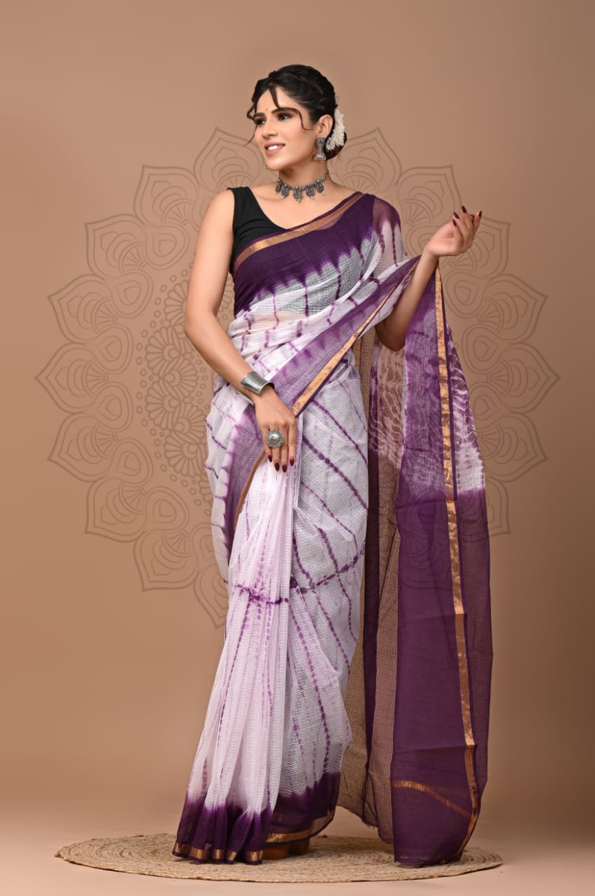 Kota Doriya Silk Saree With Blouse Piece