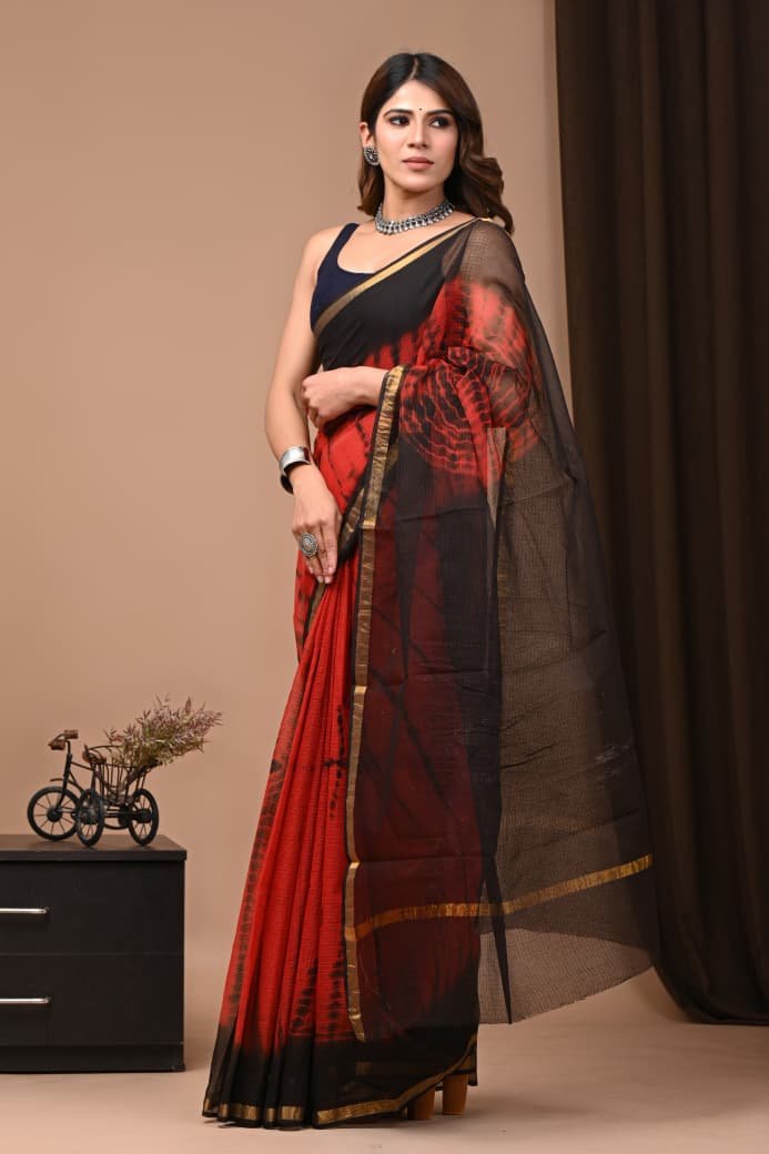 Kota Doriya Silk Saree With Blouse Piece