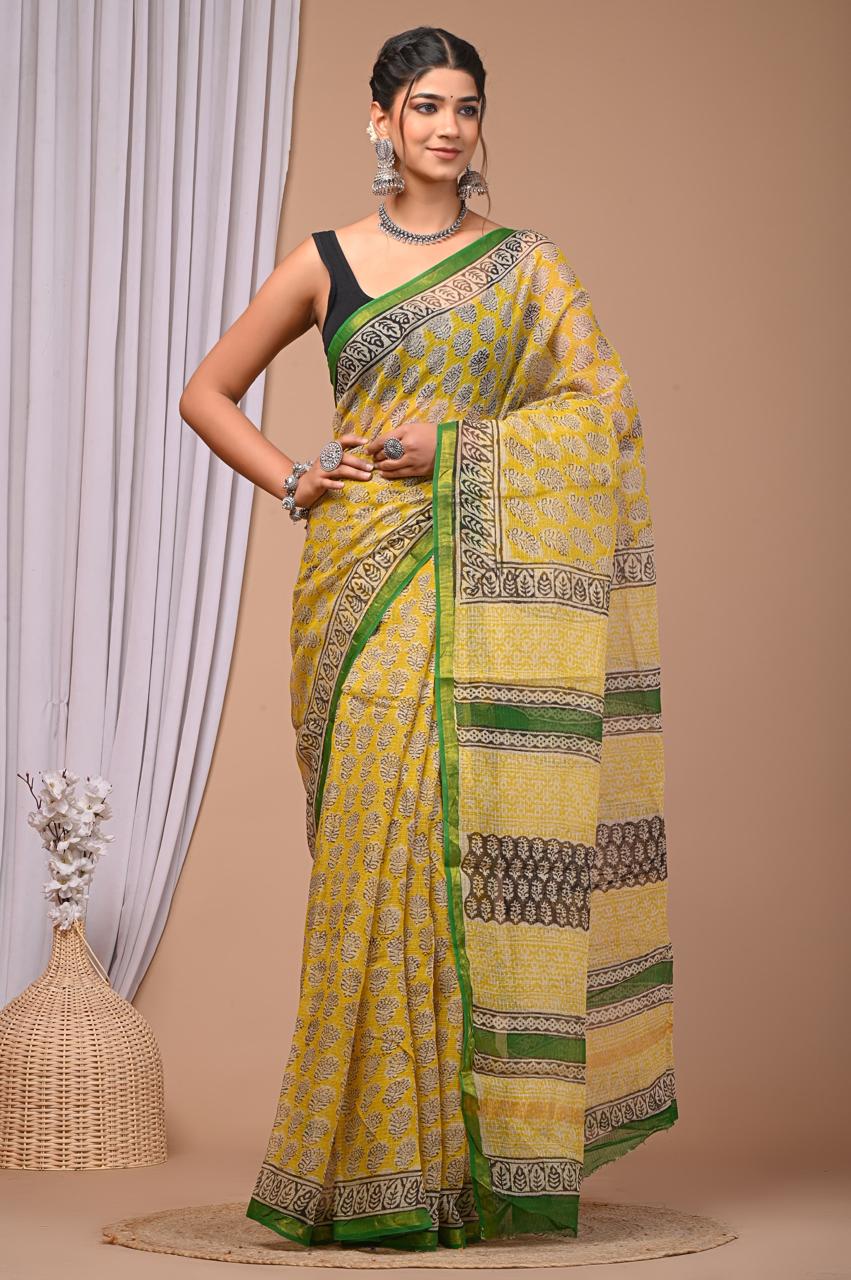 bagru, Kota Doriya Silk Saree, bagru saree, saree,hand block saree