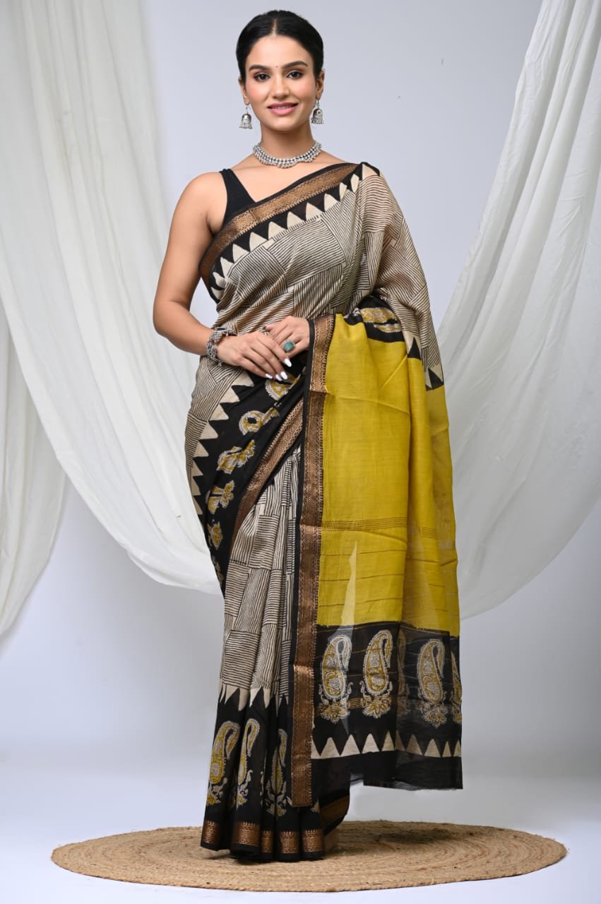 bagru, bagru saree, saree,hand block saree,Maheswari Silk, NewXArrivals