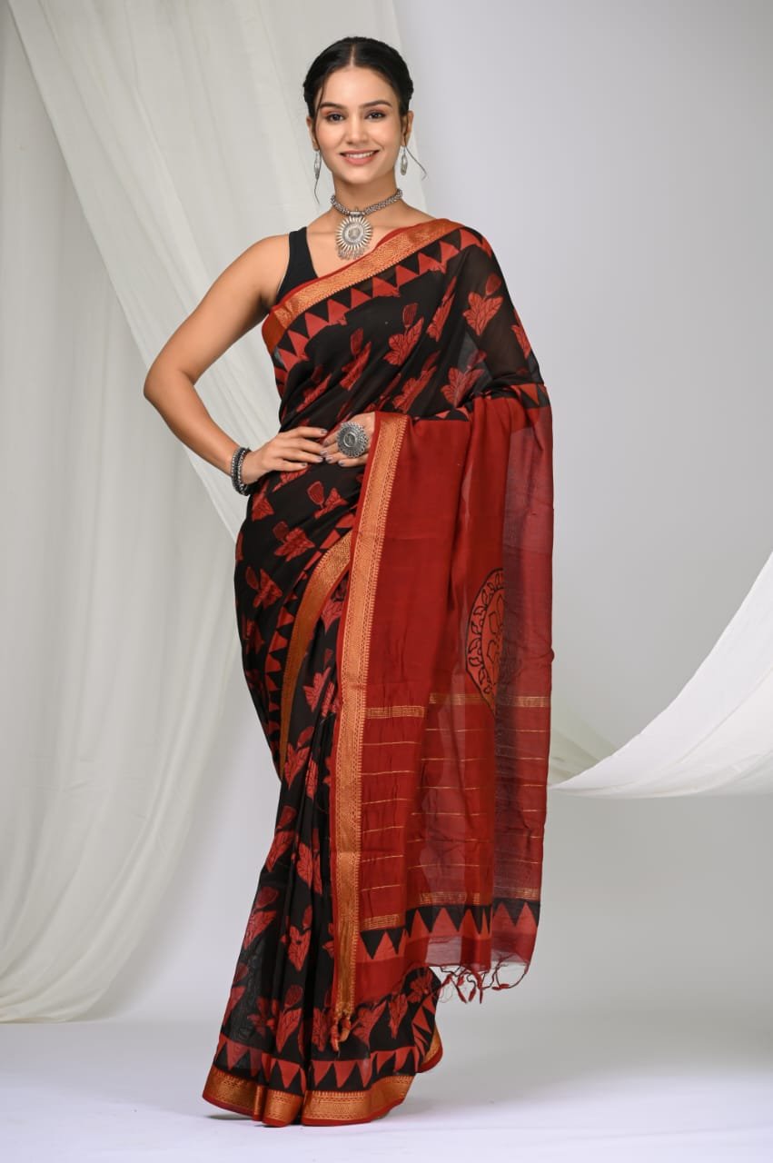 bagru, bagru saree, saree,hand block saree,Maheswari Silk, NewXArrivals