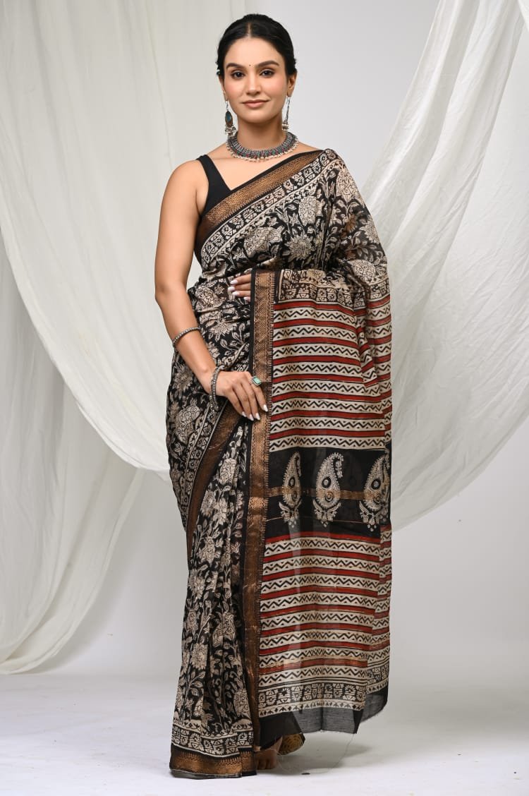 bagru, bagru saree, saree,hand block saree,Maheswari Silk, NewXArrivals