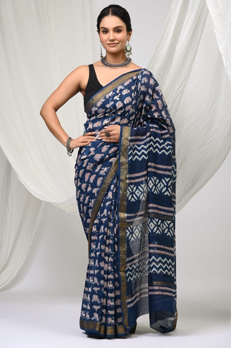 bagru, bagru saree, saree,hand block saree,Maheswari Silk, NewXArrivals