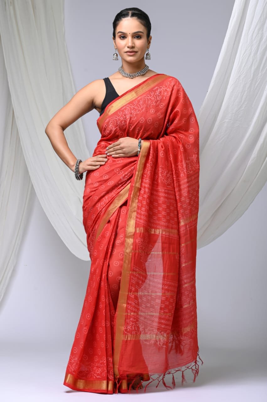 bagru, bagru saree, saree,hand block saree,Maheswari Silk, NewXArrivals
