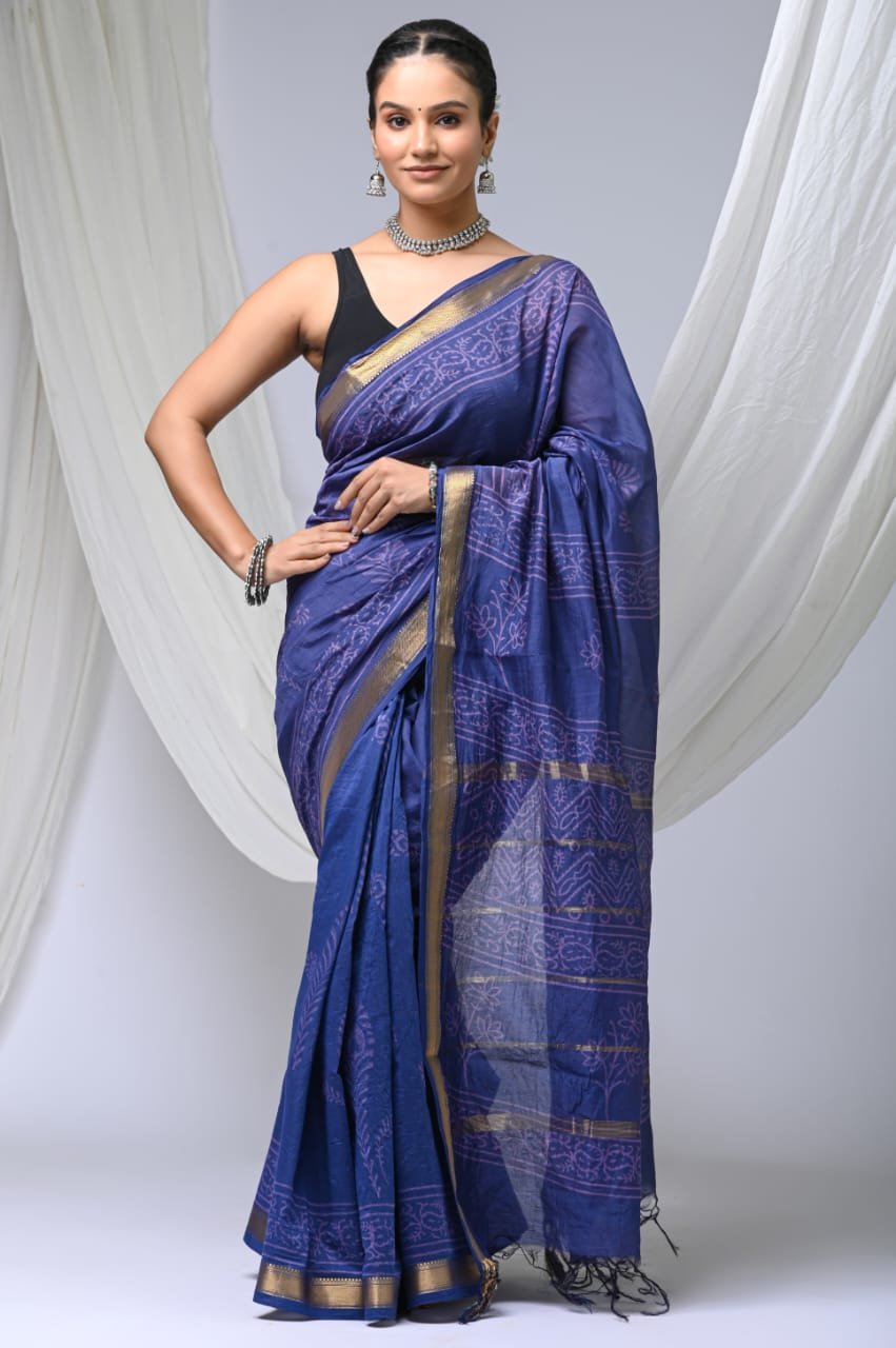 bagru, bagru saree, saree,hand block saree,Maheswari Silk, NewXArrivals