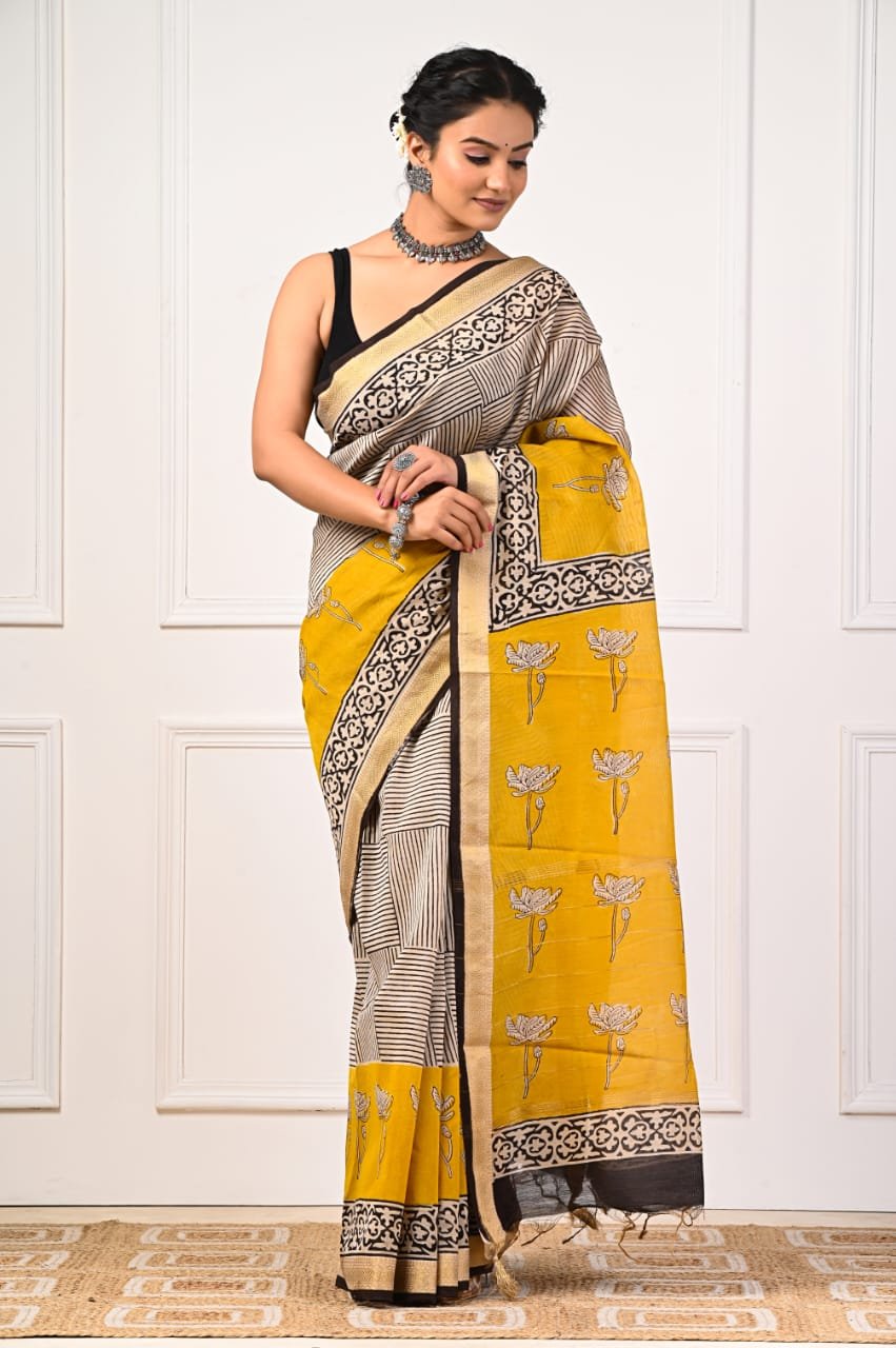 bagru, bagru saree, saree,hand block saree,Maheswari Silk, NewXArrivals