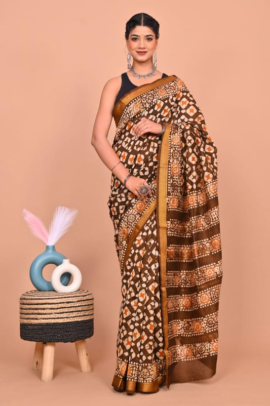 bagru, bagru saree, saree,hand block saree,Maheswari Silk