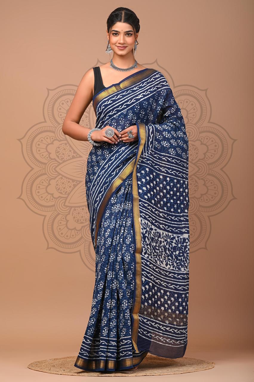 bagru, bagru saree, saree,hand block saree,Maheswari Silk