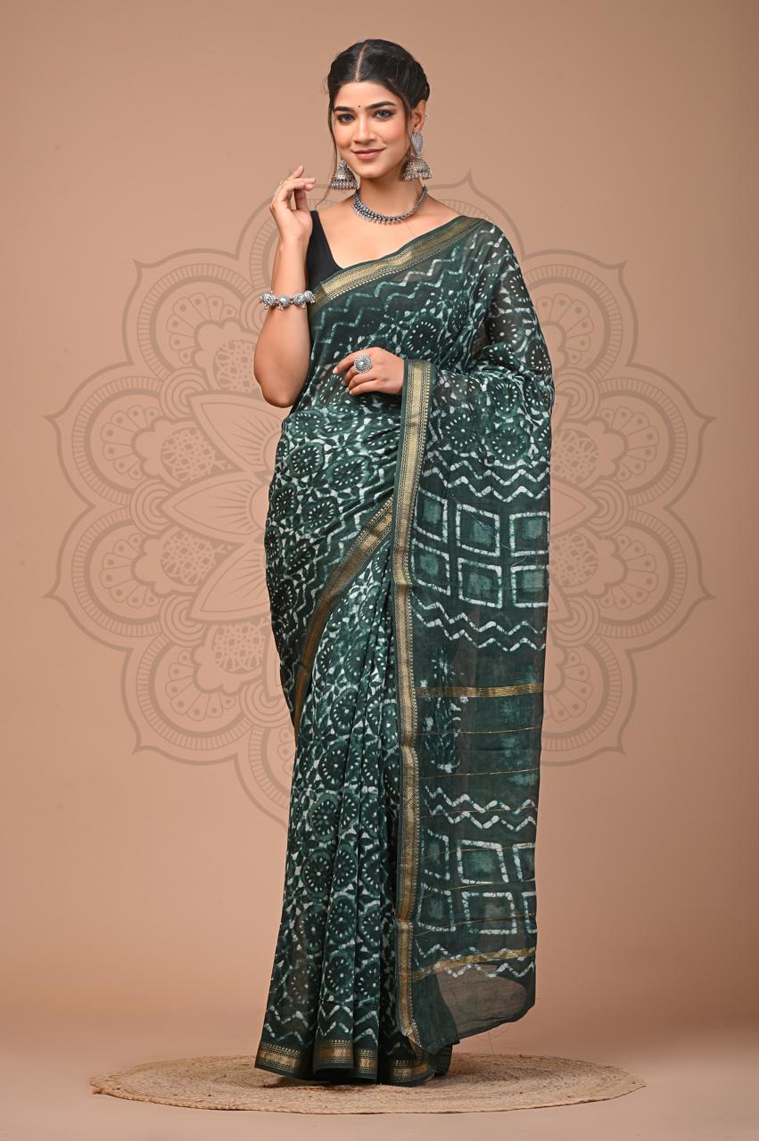 bagru, bagru saree, saree,hand block saree,Maheswari Silk