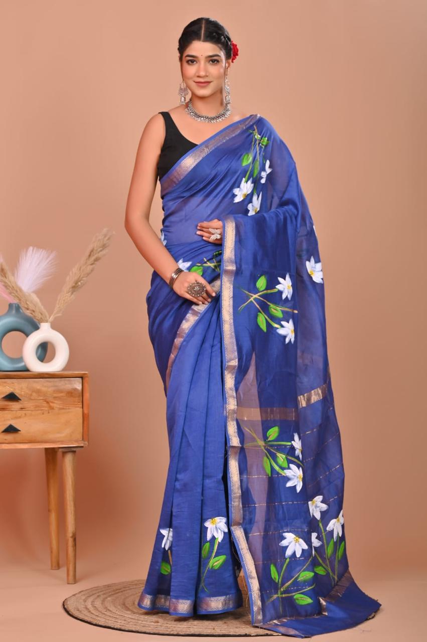 bagru, bagru saree, saree,hand block saree,Maheswari Silk