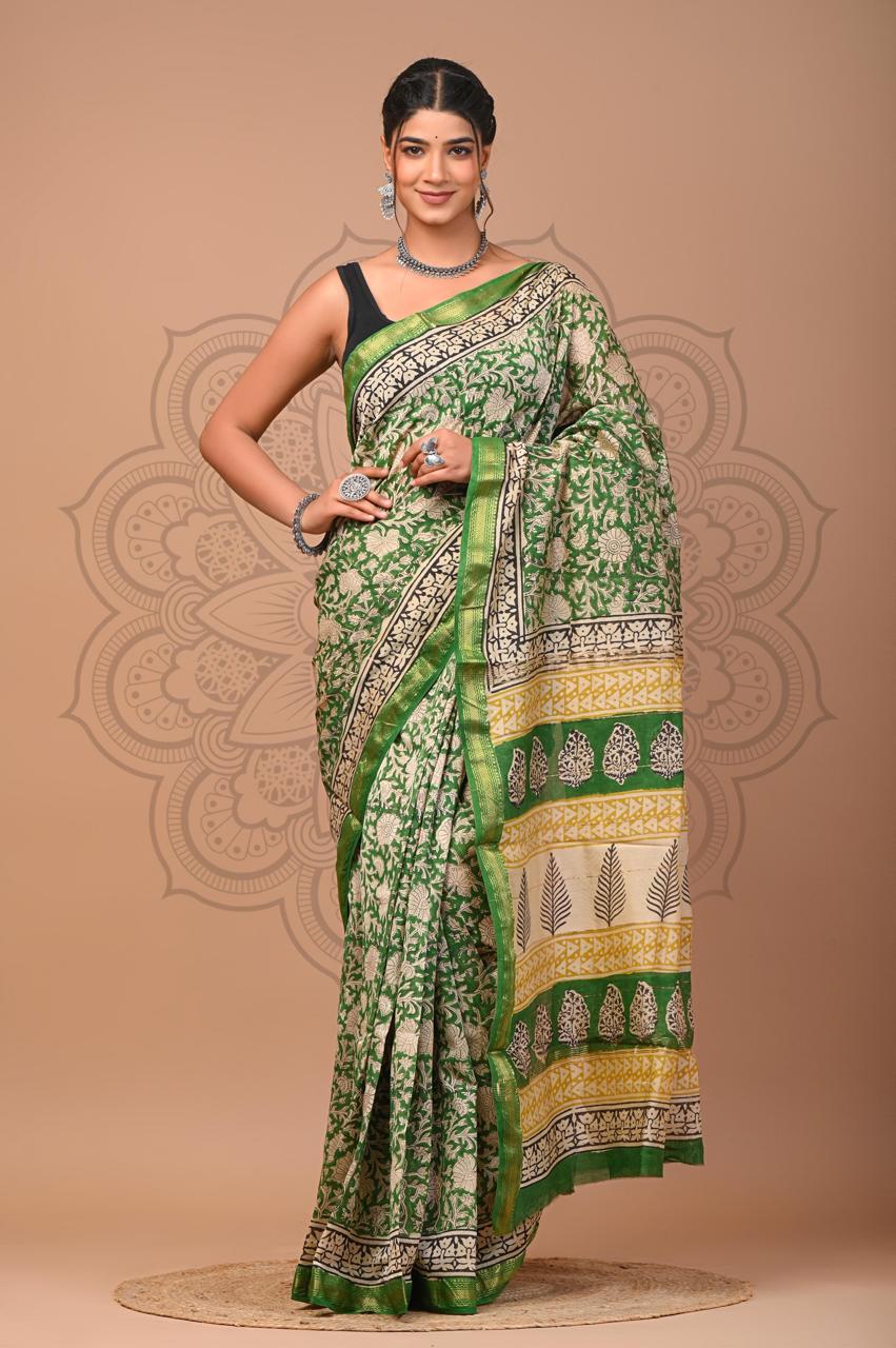 bagru, bagru saree, saree,hand block saree,Maheswari Silk