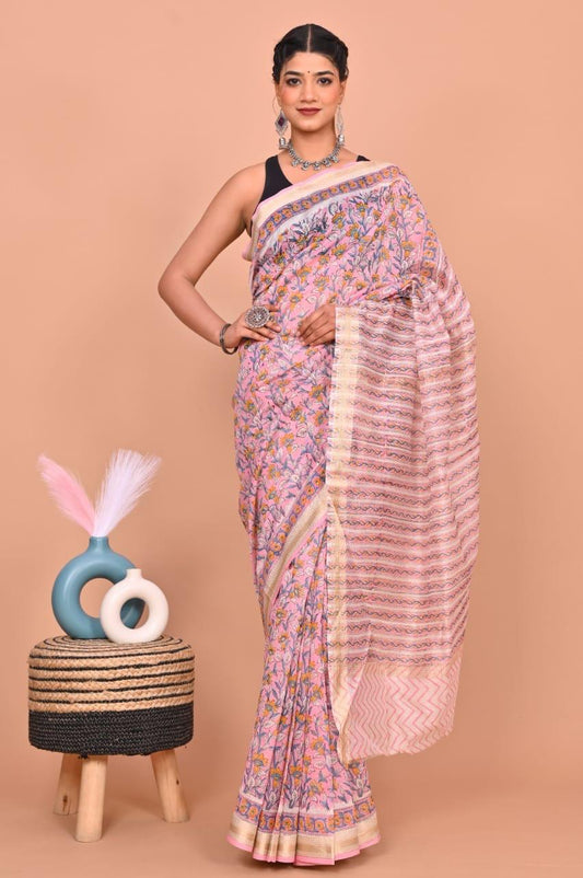 bagru, bagru saree, saree,hand block saree,Maheswari Silk