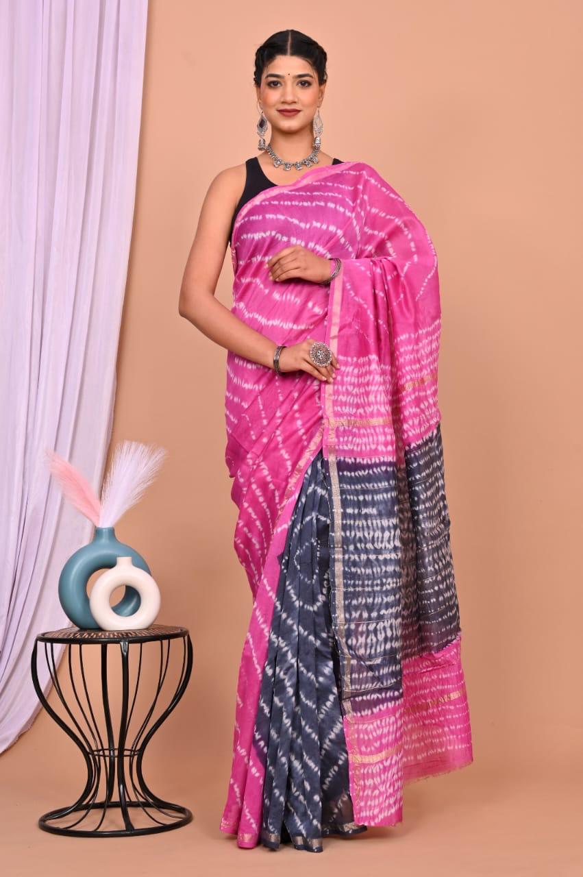 bagru, Chanderi Silk Saree, bagru saree, saree,hand block saree