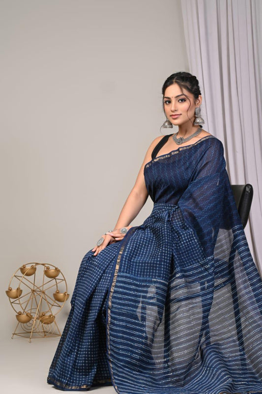 bagru, bagru saree, Chanderi Silk Saree, hand block saree, saree