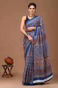 Mul cotton sarees for summer hand block printed