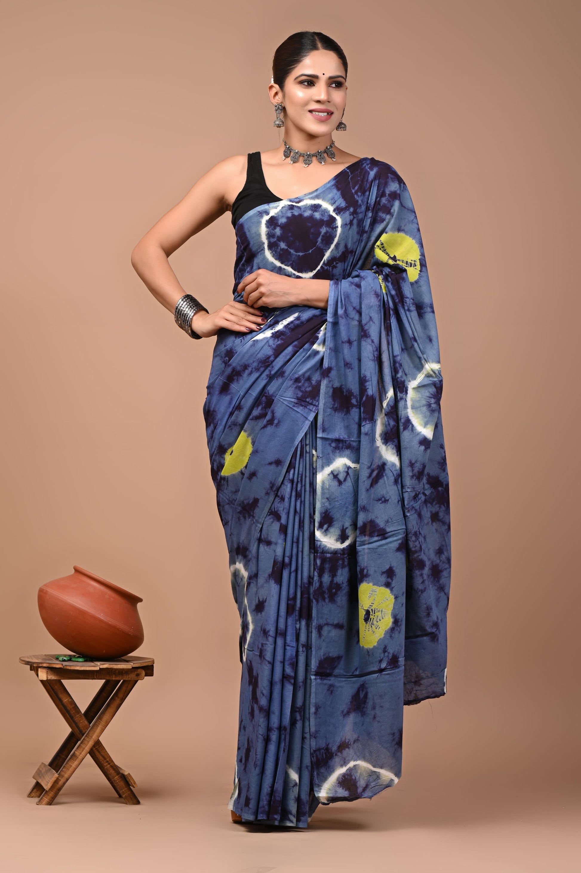 Mul cotton sarees for summer hand block printed