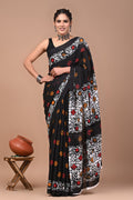 Mul cotton sarees for summer hand block printed