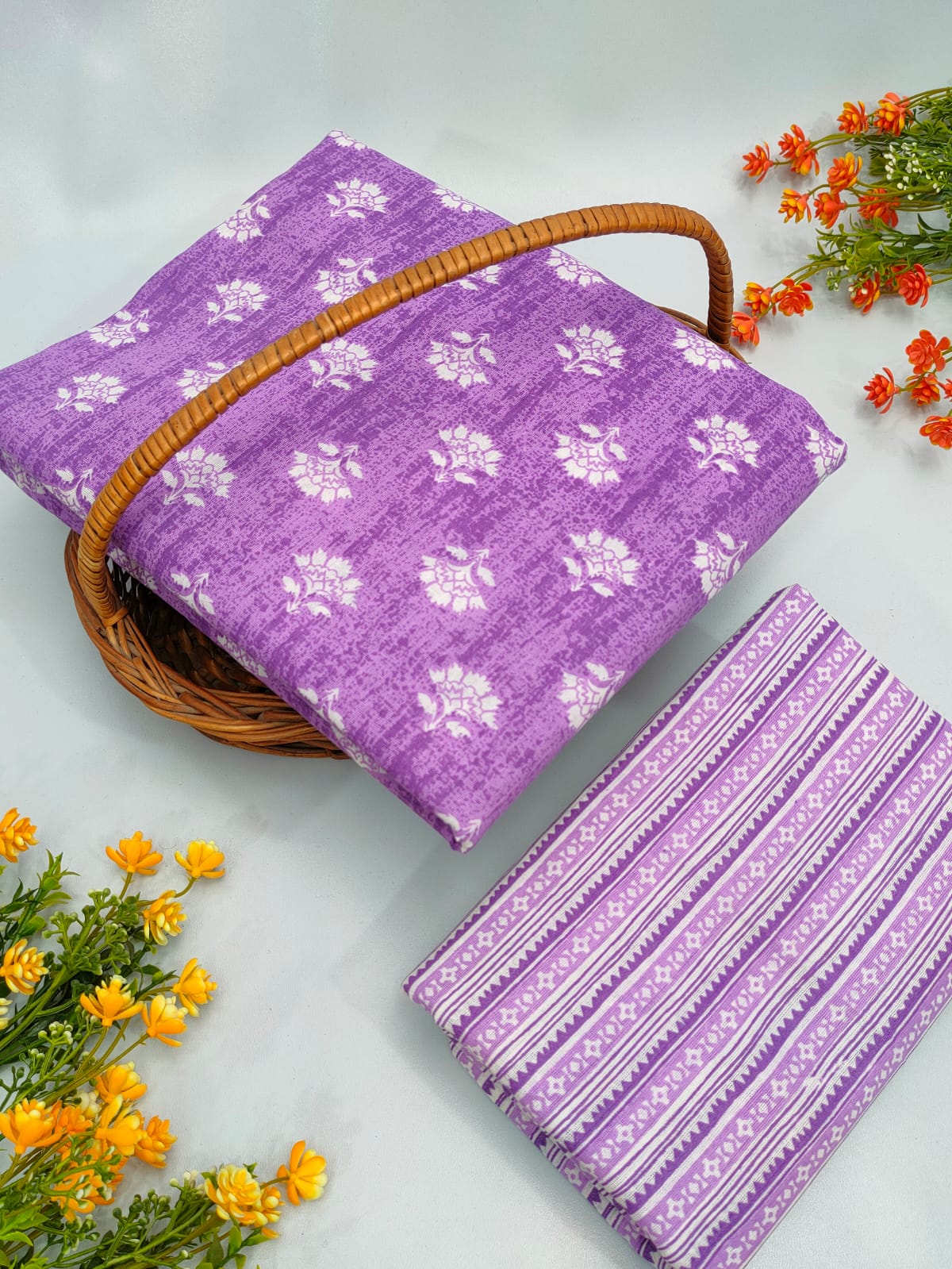 Cotton Top Bottom Sanganeri Print Set - BFTB10