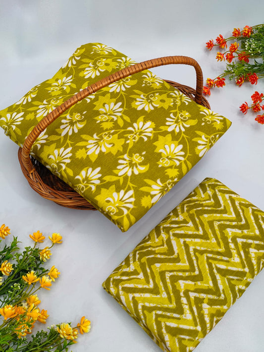 Cotton Top Bottom Sanganeri Print Set - BFTB12