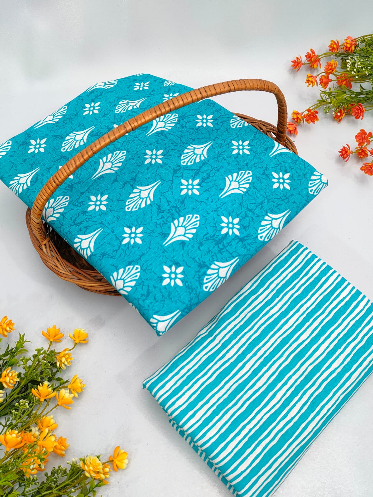 Cotton Top Bottom Sanganeri Print Set - BFTB13