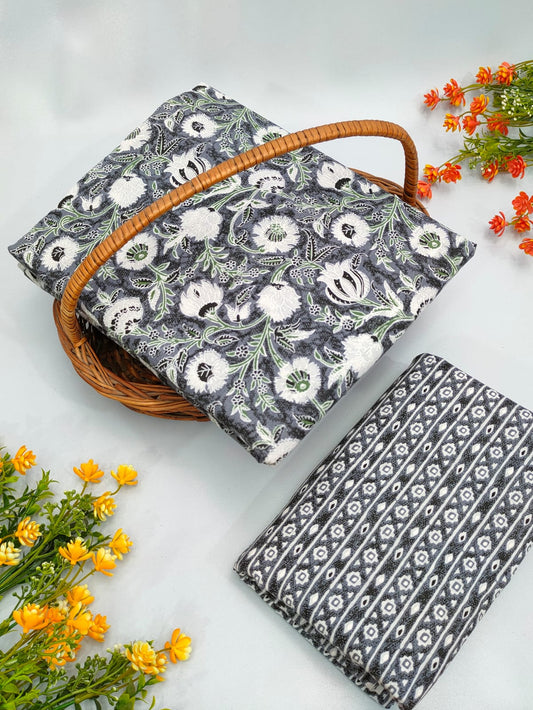 Cotton Top Bottom Sanganeri Print Set - BFTB14