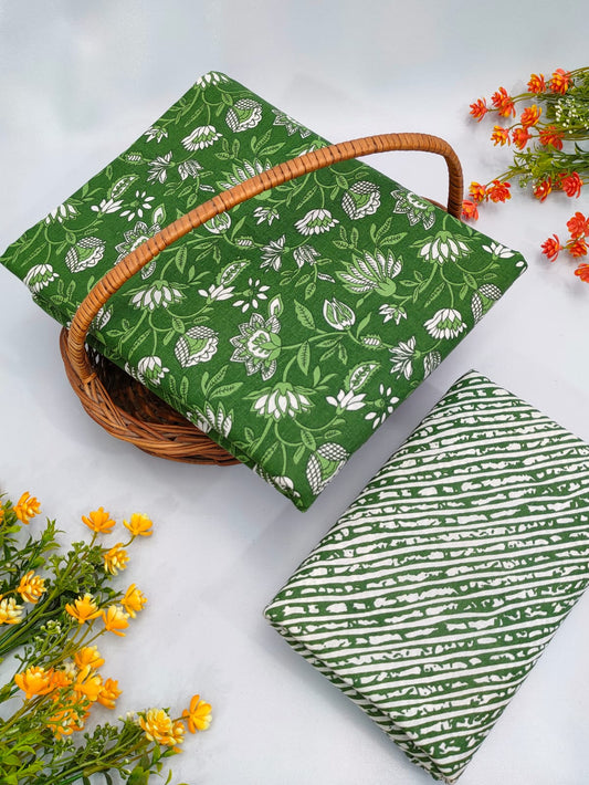 Cotton Top Bottom Sanganeri Print Set - BFTB16