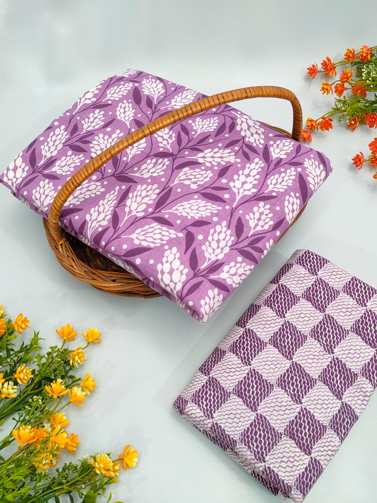 Cotton Top Bottom Sanganeri Print Set - BFTB17