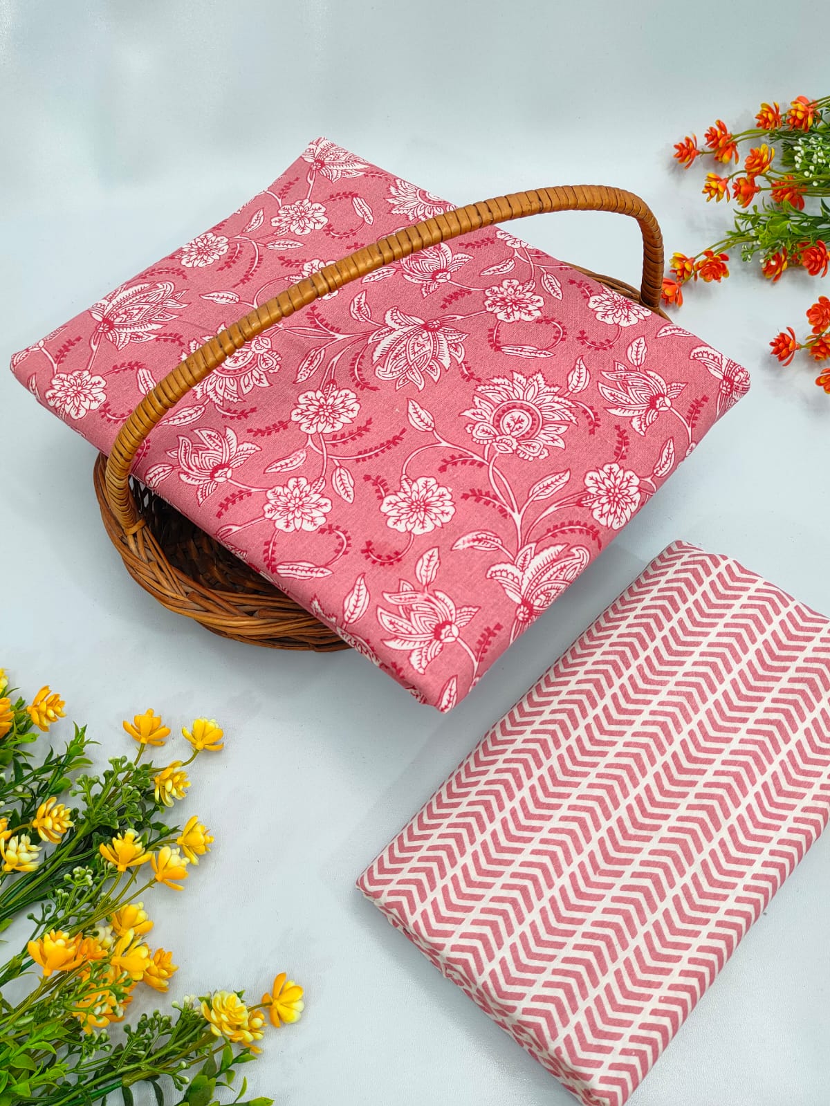 Cotton Top Bottom Sanganeri Print Set - BFTB23