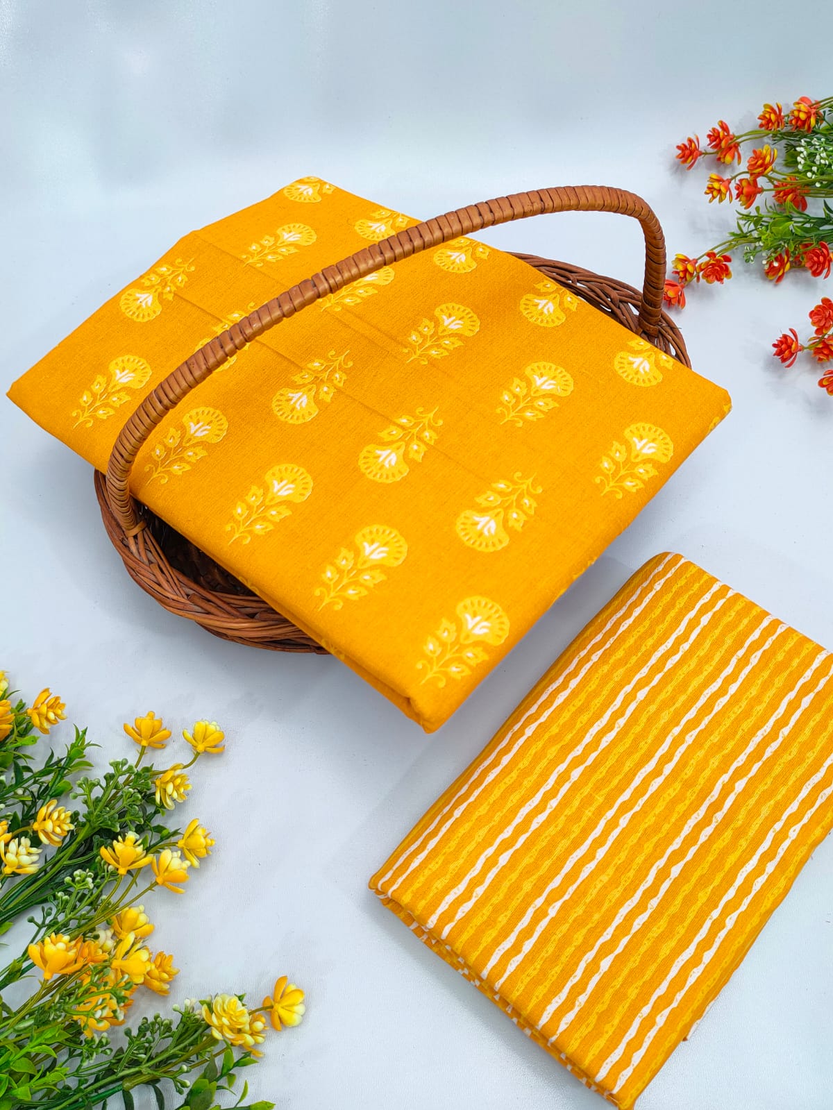 Cotton Top Bottom Sanganeri Print Set - BFTB24