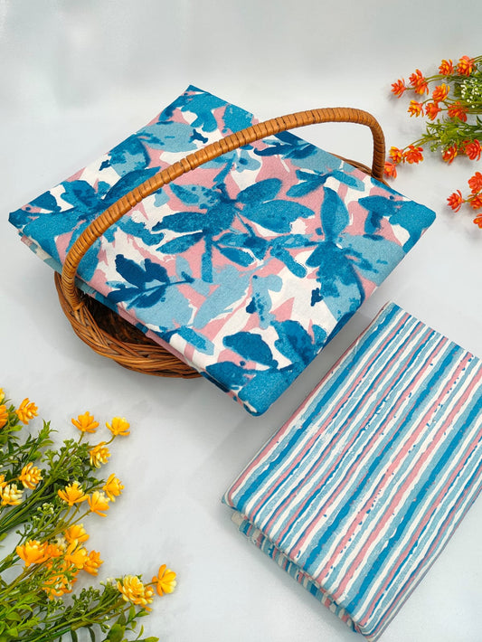 Cotton Top Bottom Sanganeri Print Set - BFTB28