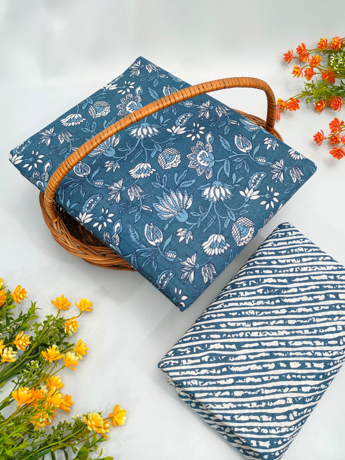 Cotton Top Bottom Sanganeri Print Set - BFTB32