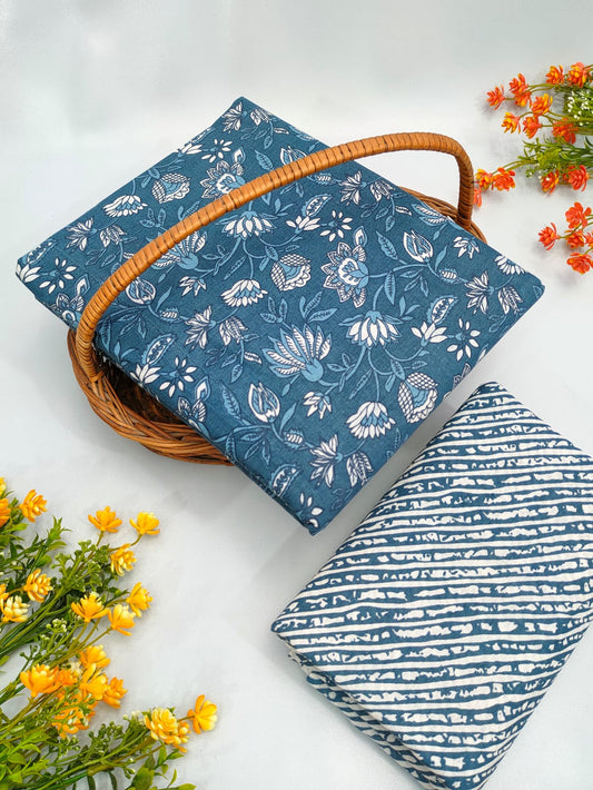 Cotton Top Bottom Sanganeri Print Set - BFTB32