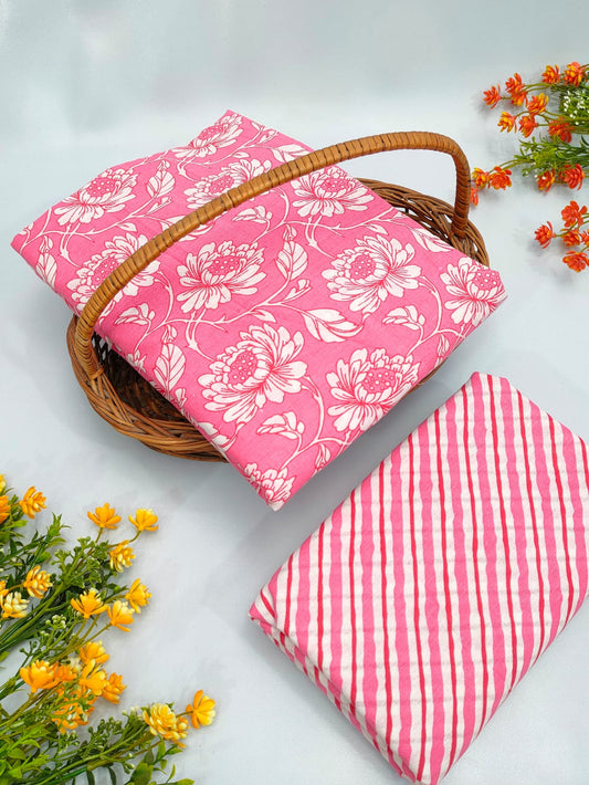 Cotton Top Bottom Sanganeri Print Set - BFTB34