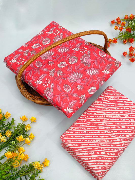 Cotton Top Bottom Sanganeri Print Set - BFTB35