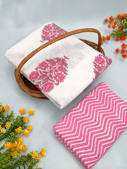 Cotton Top Bottom Sanganeri Print Set - BFTB36
