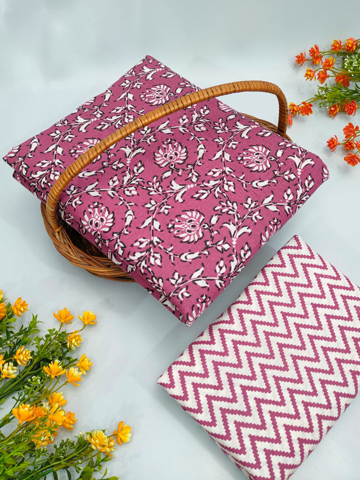 Cotton Top Bottom Sanganeri Print Set - BFTB37