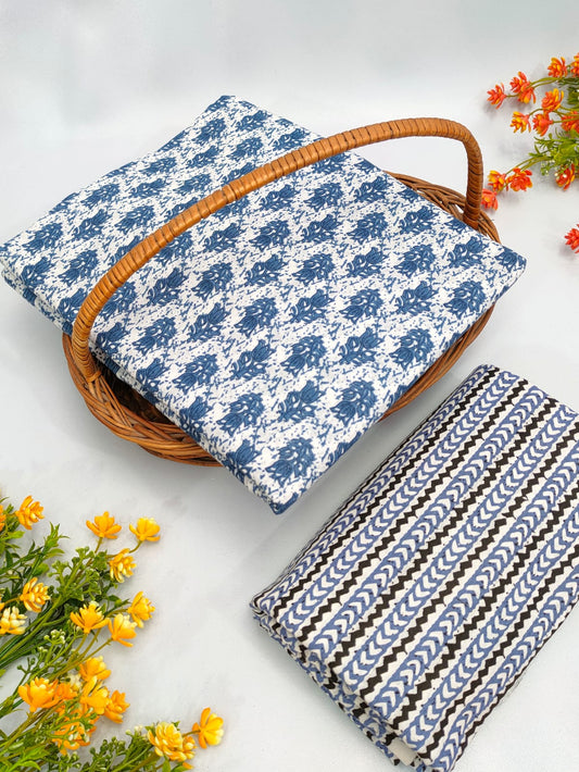 Cotton Top Bottom Sanganeri Print Set - BFTB46