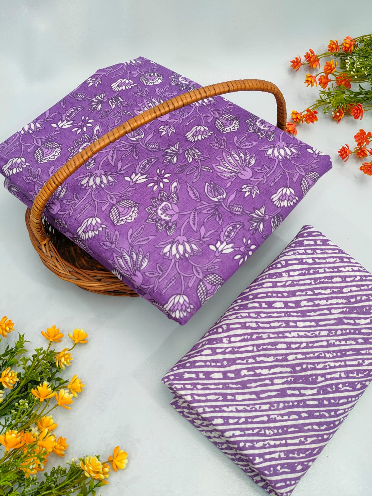 Cotton Top Bottom Sanganeri Print Set - BFTB5