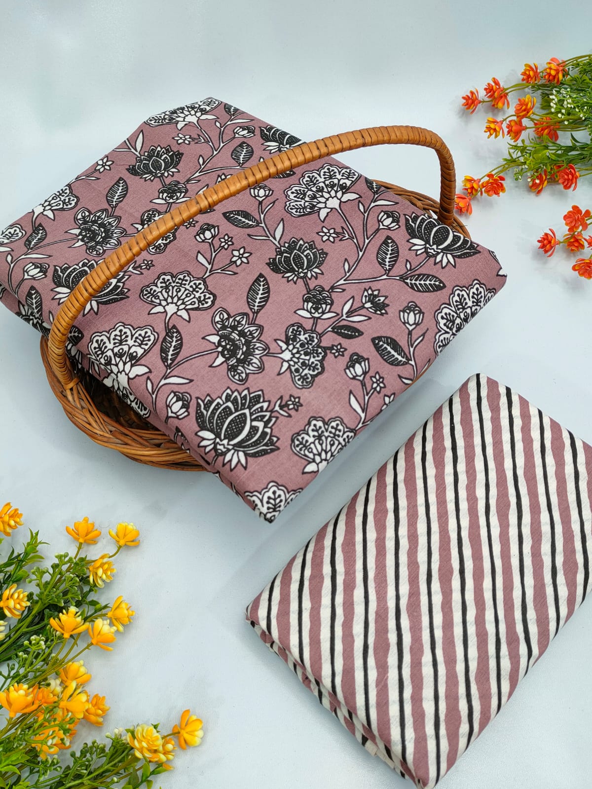 Cotton Top Bottom Sanganeri Print Set - BFTB9
