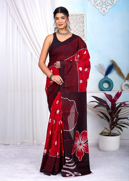 soft Mul cotton saree for summer