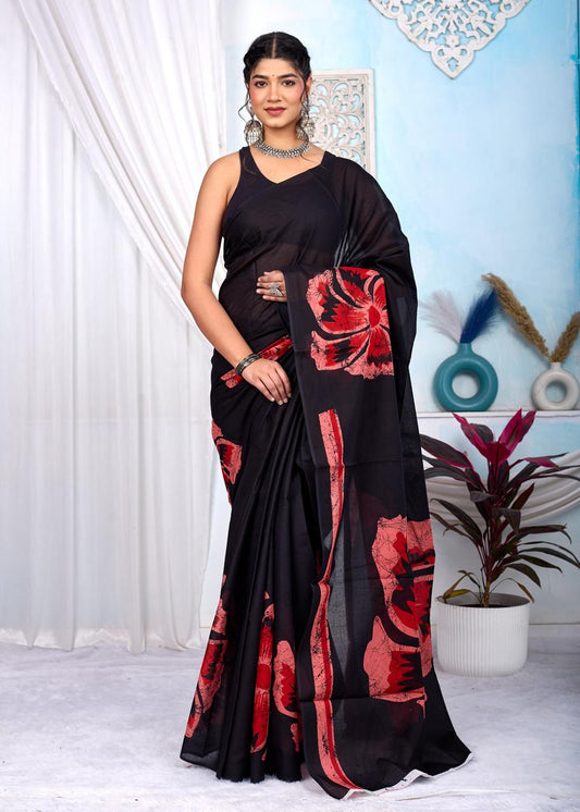 soft Mul cotton saree for summer