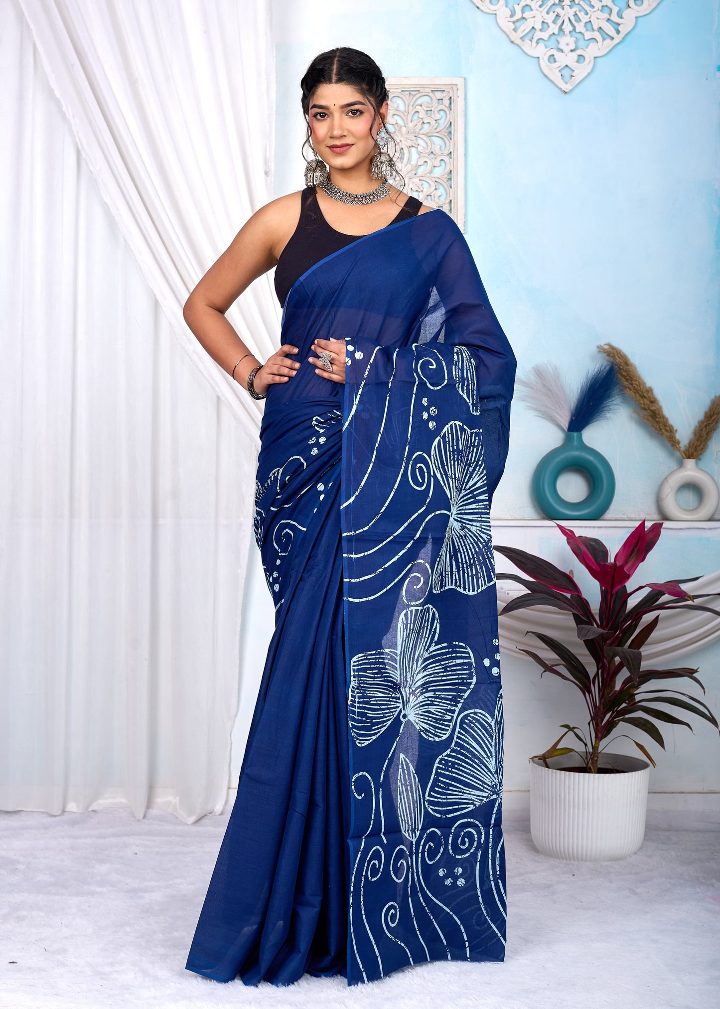 soft Mul cotton saree for summer
