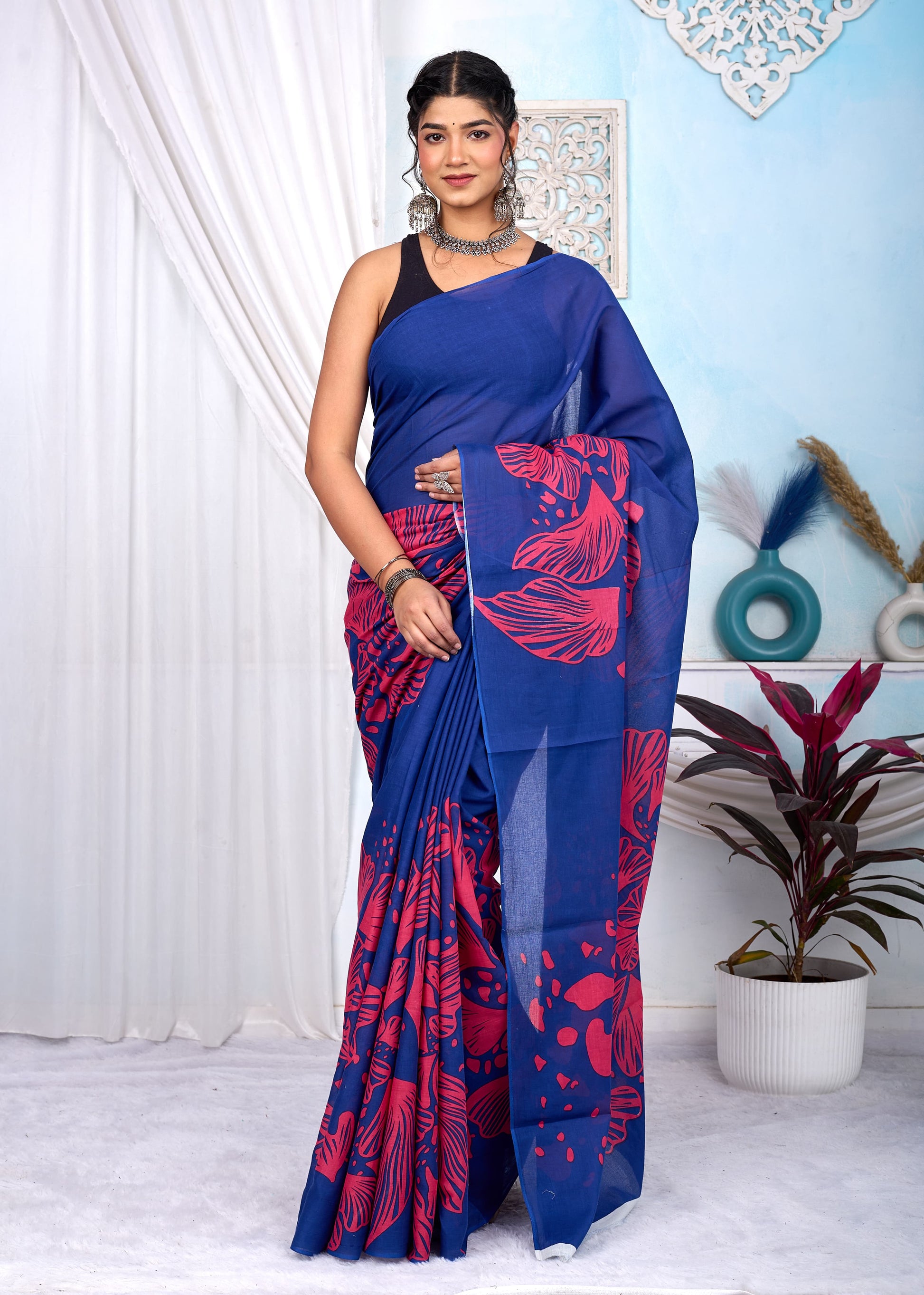 soft Mul cotton saree for summer