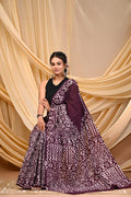 Deep Maroon & White Geometric Buti Bagru Hand Block Printed Mul Cotton Saree With Blouse Piece