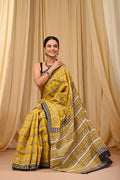 Bagru Cotton Sarees Hand Block Printed Indigo Dabu Batik